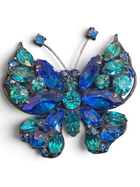 1950’s Regency Rhinestone Butterfly Japanned Brooch